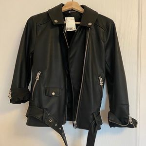H&M faux leather moto jacket